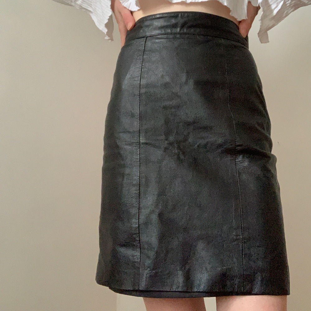 Genuine Leather Vintage Skirt